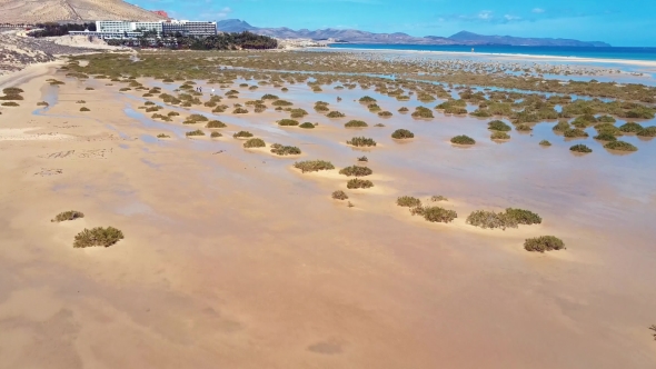 Flying Over Costa Calma Beaches, Fuerteventura, Canary Island