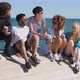 Stylish Young Friends on City Embankment - VideoHive Item for Sale