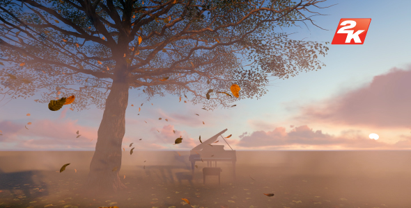 Leaves falling and piano