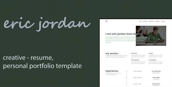 Eric - Creative Personal Portfolio /CV / Resume Template