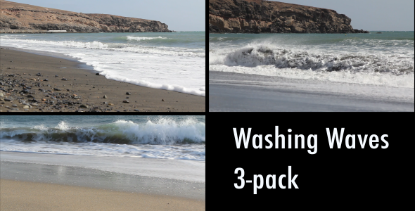 Ocean Waves Washing Sand (3-Pack)
