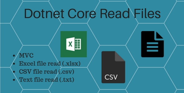 Dotnet core Read excel, csv and text file
