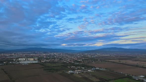 Agricultural Land with Village a Height in the Valley Near the Mountains