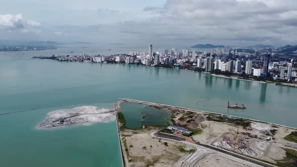 Aerial view Seri Tanjung pinang 2 reclamation island