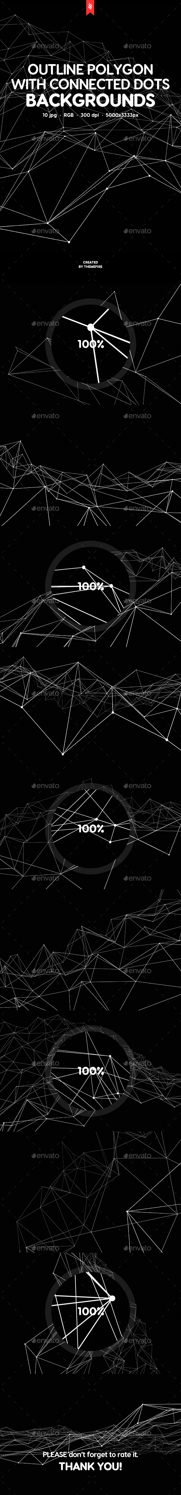 Outline Polygon with Connected Dots Backgrounds