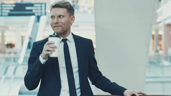 Young man drinking coffee