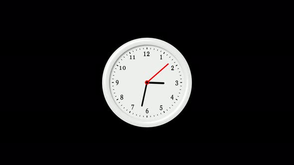 White color counting down realistic 3d wall clock isolated