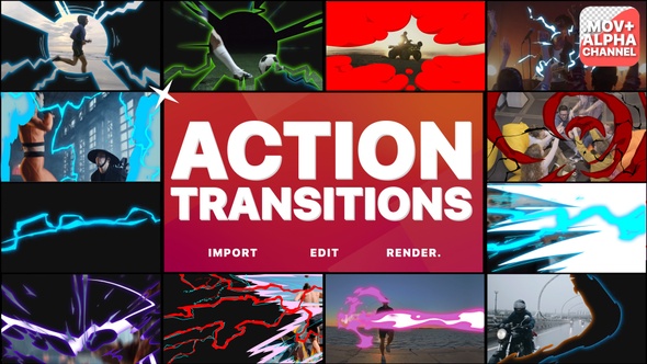 Action Transitions | Motion Graphics Pack