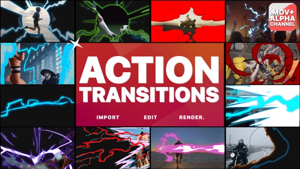 Action Transitions | Motion Graphics Pack alt
