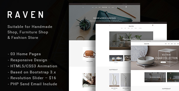 Raven - Responsive Handmade, Furniture Shop and Blog HTML5 Template