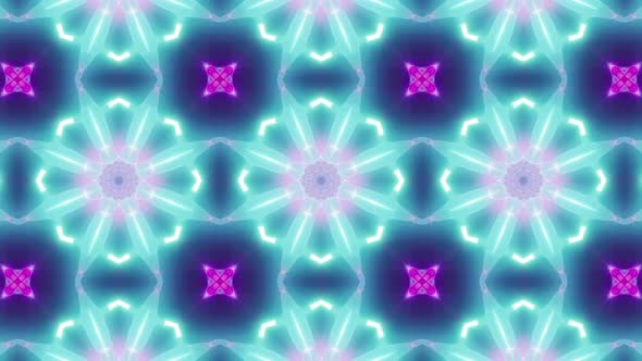 VJ Bright Glowing Neon Kaleidoscope 4K Loop 01