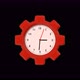 Red Color Gear 3d Wall Clock Isolated On Black Background - VideoHive Item for Sale