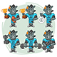 Rhino Football Player Character in Various Positions Part 1 - GraphicRiver Item for Sale