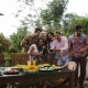 Young People Talking Using Cell Smart Phones While Latin Man Cooking Barbecue Friends Group Cheerful - VideoHive Item for Sale