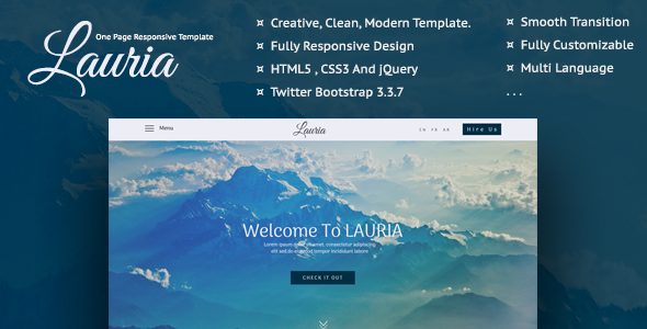 Lauria - One Page Responsive Template