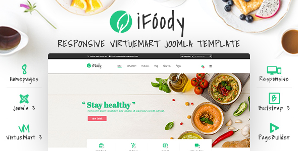 Vina iFoody - Responsive VirtueMart Joomla Template