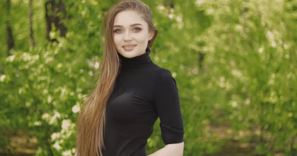 Stylish Woman Posing on Nature