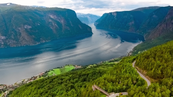 Stegastein Lookout Beautiful Nature Norway.