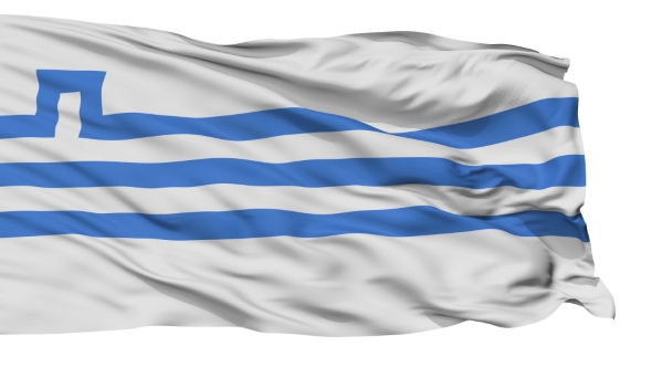 Podgorica City Isolated Waving Flag