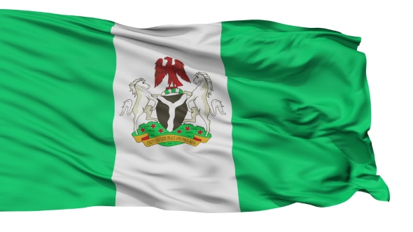 Abuja City Isolated Waving Flag