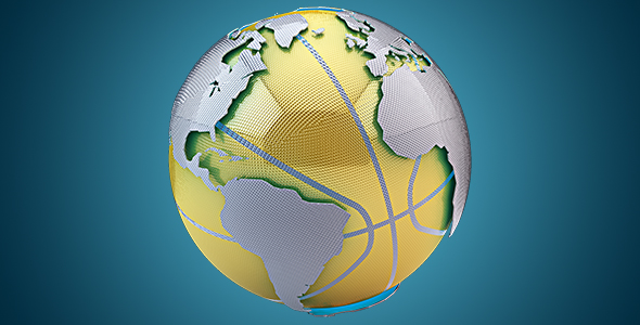 Golden Basketball Earth Map Loop