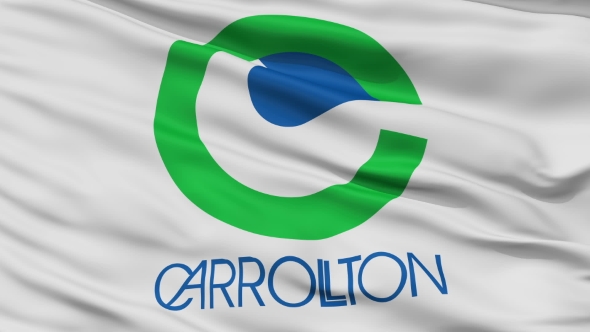 Waving National Flag of Carrollton City