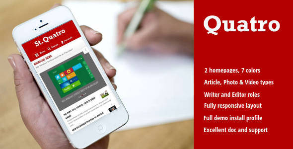 Quatro - News &amp; Magazine Drupal 8 Theme