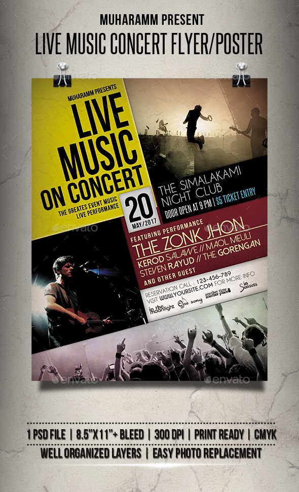 Music Concert Flyer Graphics Designs Templates