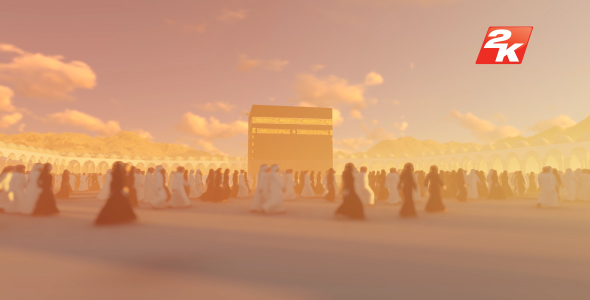 Masjid al-Haram and Muslim People Circumambulate alt