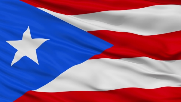 Waving National Flag of Puerto Rico