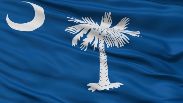 Waving National Flag of South Carolina