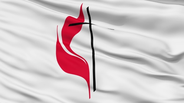 Methodist Cross Flame Religious  Waving Flag