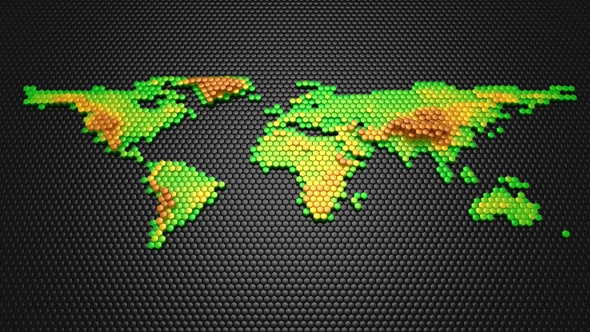 Hexagons Form A Relief Map Of The Earth