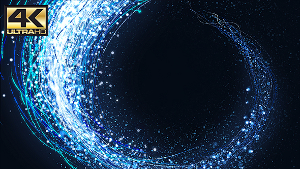 Abstract Dark Blue Particles Glitter Spiral Background 4K alt