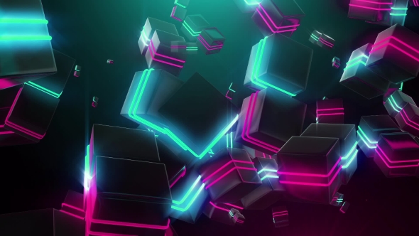 Abstract Neon Squares