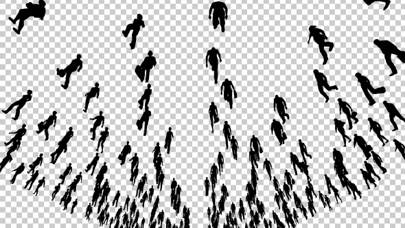 Silhouettes of People Walking alt