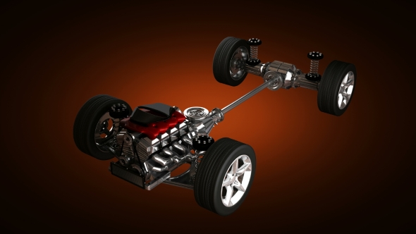 Car Chassis with Engine alt