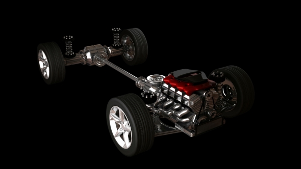 Car Chassis with Engine alt