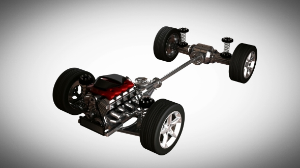 Car Chassis with Engine alt