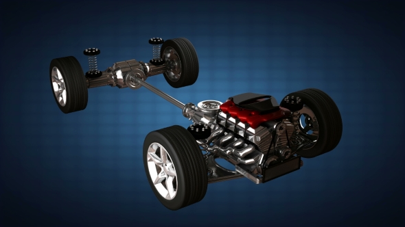 Car Chassis with Engine alt