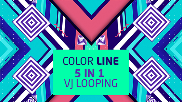 Color Line 5 in 1 Vj Loops