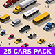 Low Poly City Cars Vehicles Pack - 3DOcean Item for Sale