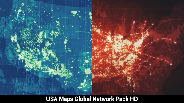 Pack of 3 USA Maps Global Network HD alt