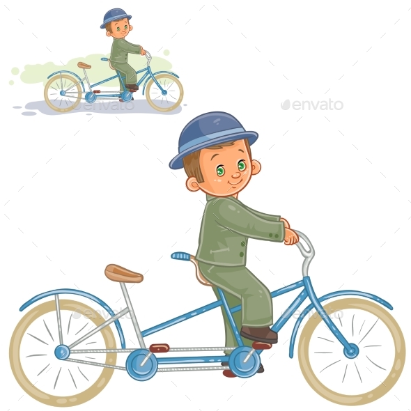 Boy Rides Retro Bike