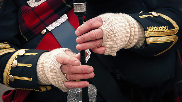 Hands Playing The Bagpipes