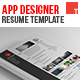 App Designer Resume Template - GraphicRiver Item for Sale