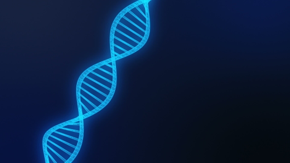 Blue DNA Strand  - 3D alt