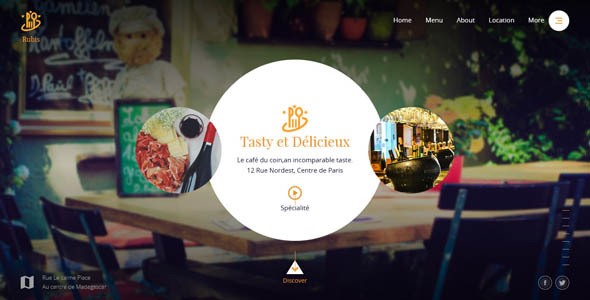 Rubis - Beautiful responsive website template for Restaurant and Food business