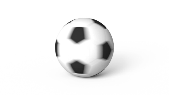 Soccer Ball Rotating on White Bg