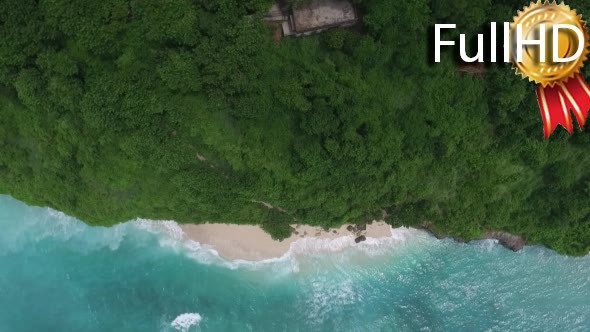 View from Above on a Small Sandy Tropical Beach